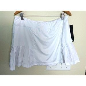 HEAD Skort Women's XL Dri-Motion Pleated White Slim Fit